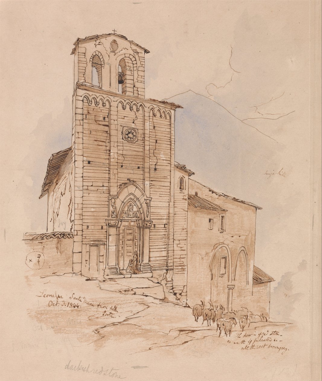Leonessa, 3 oktober 1844 door Edward Lear