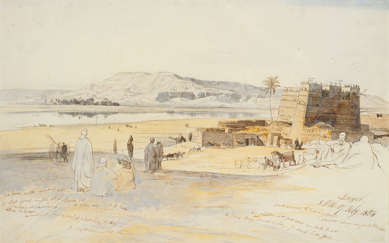 Luxor, 17 februari 1854 door Edward Lear