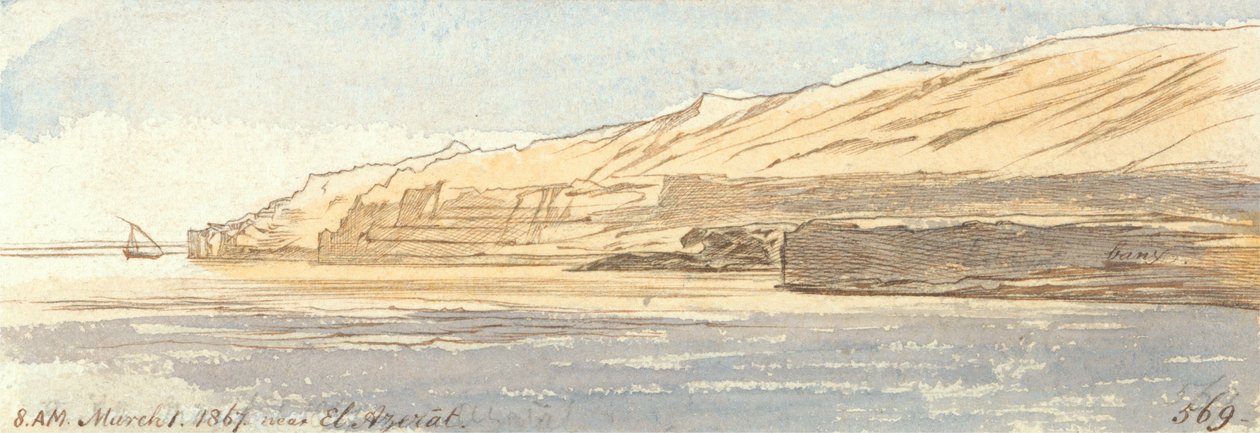 Omgeving El Azerat door Edward Lear