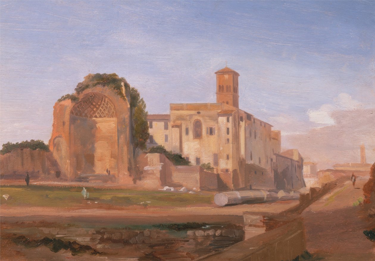 Tempel van Venus en Rome, Rome, 1840 door Edward Lear