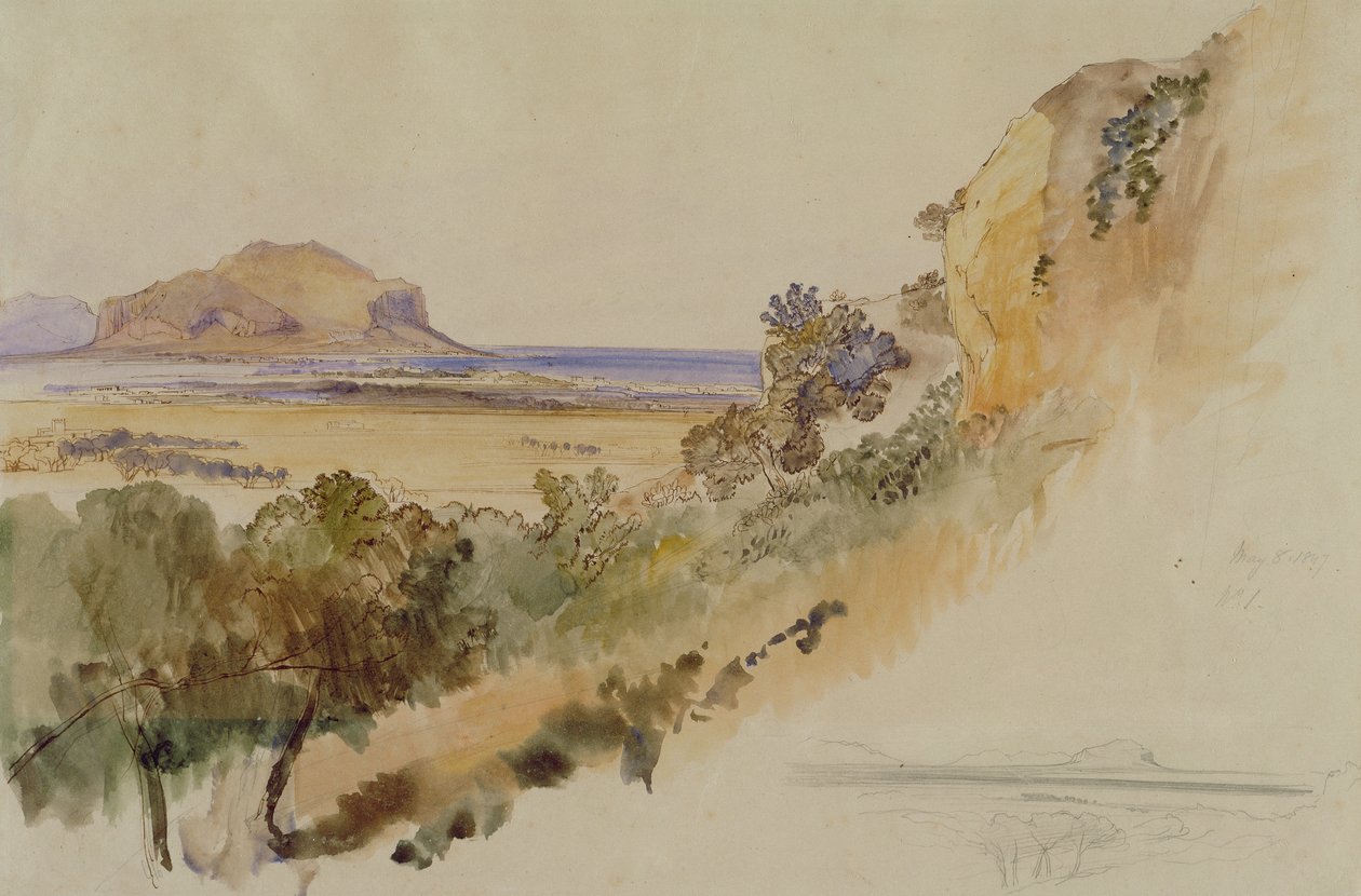 Uitzicht bij Palermo door Edward Lear