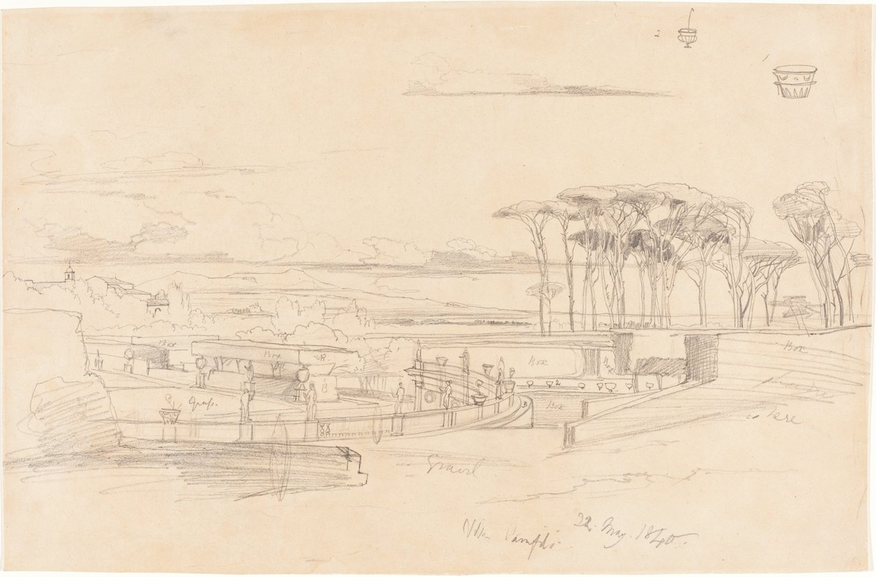 Villa Pamphili door Edward Lear