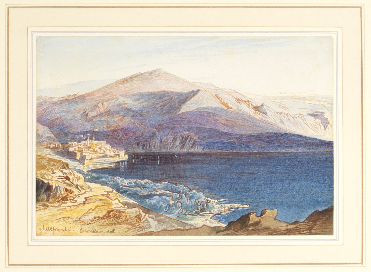 Villefranche-sur-Mer, 19e eeuw door Edward Lear