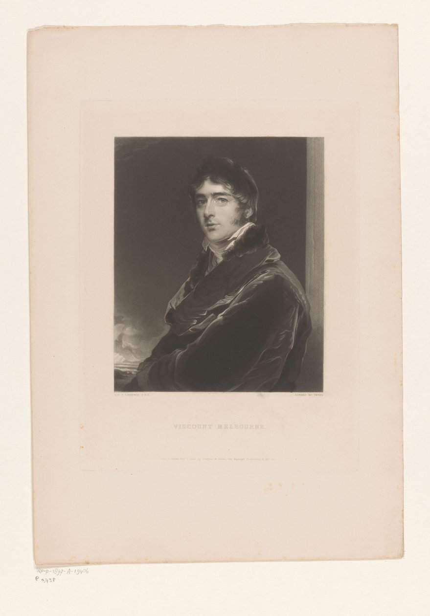 Portret van William Lamb, Viscount Melbourne door Edward McInnes