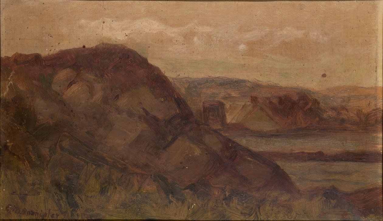 Zonder titel (landschap met rotsen) door Edward Mitchell Bannister