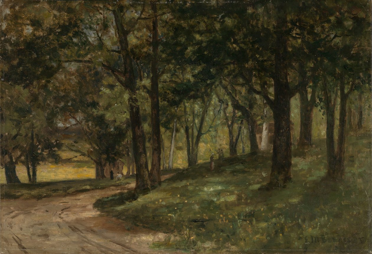 Zonder titel (landschap met bomen) door Edward Mitchell Bannister