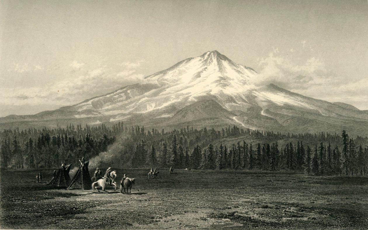 Mount Shasta, 1872 door Edward Paxman Brandard