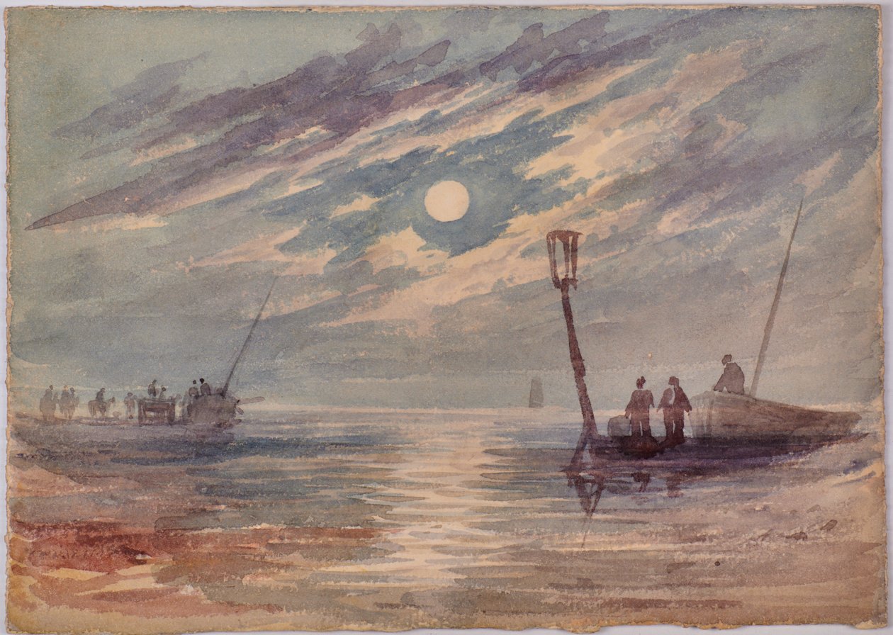 Zeegezicht bij nacht door Edward Pretty