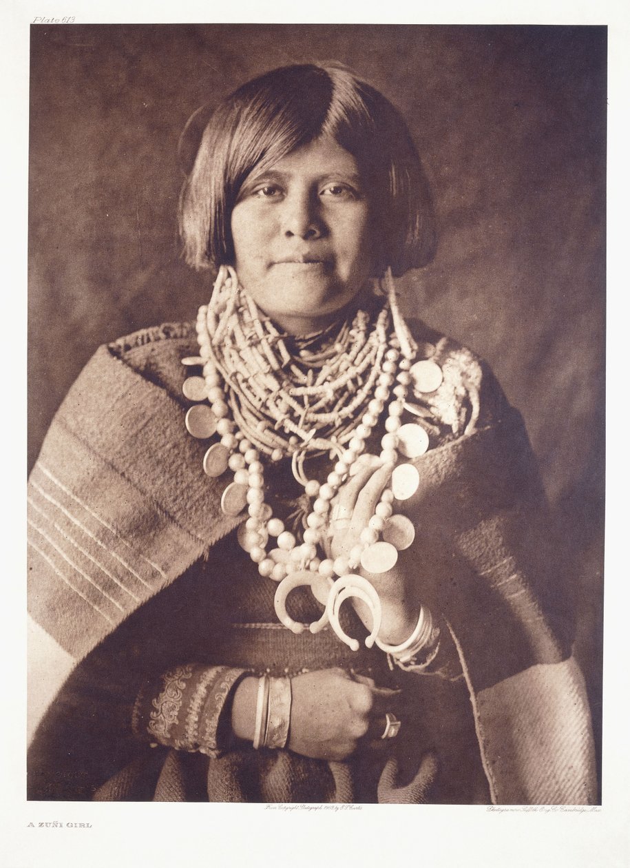 Een Zuni-meisje door Edward Sheriff Curtis