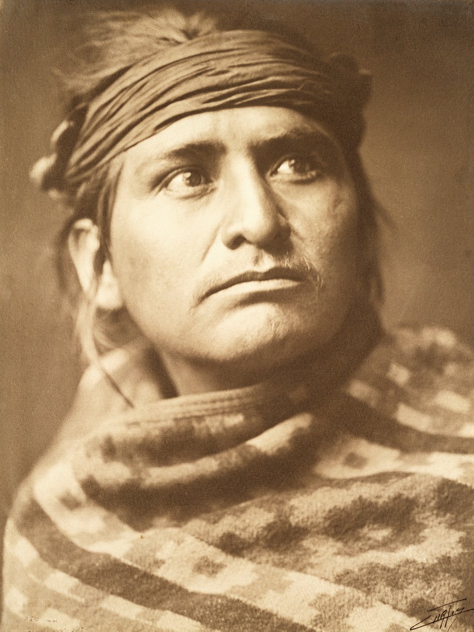 Hoofd van de Woestijn, Navaho door Edward Sheriff Curtis