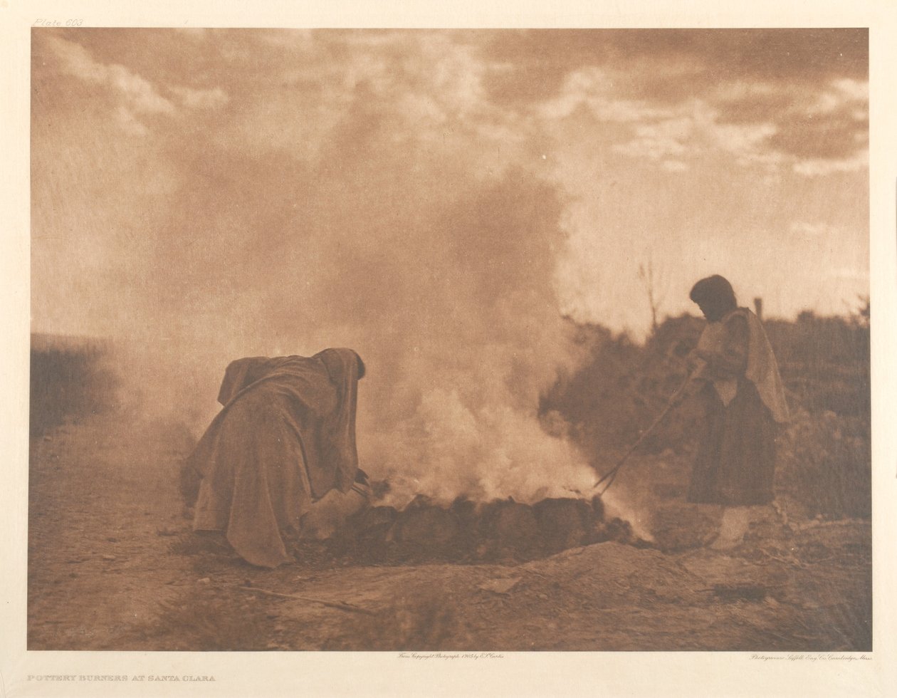Aardewerkbranders bij Santa Clara door Edward Sheriff Curtis