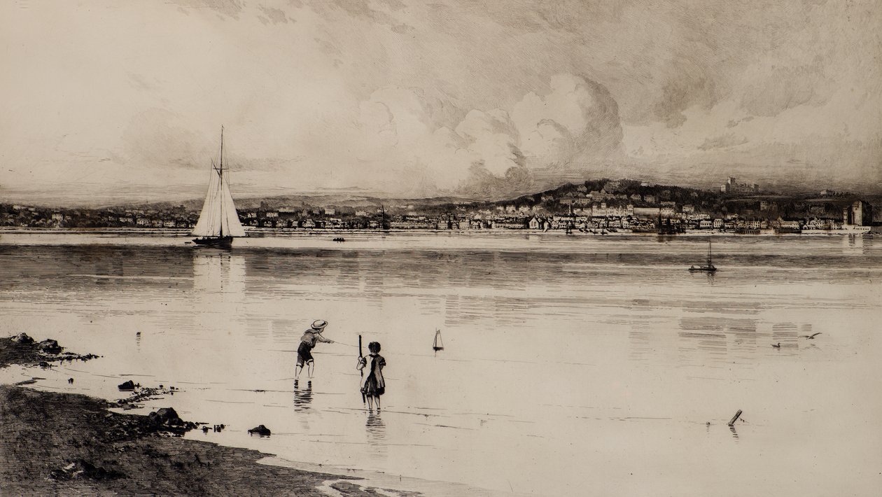 Broughty Ferry vanaf Tayport door Edward Smith Hodgson