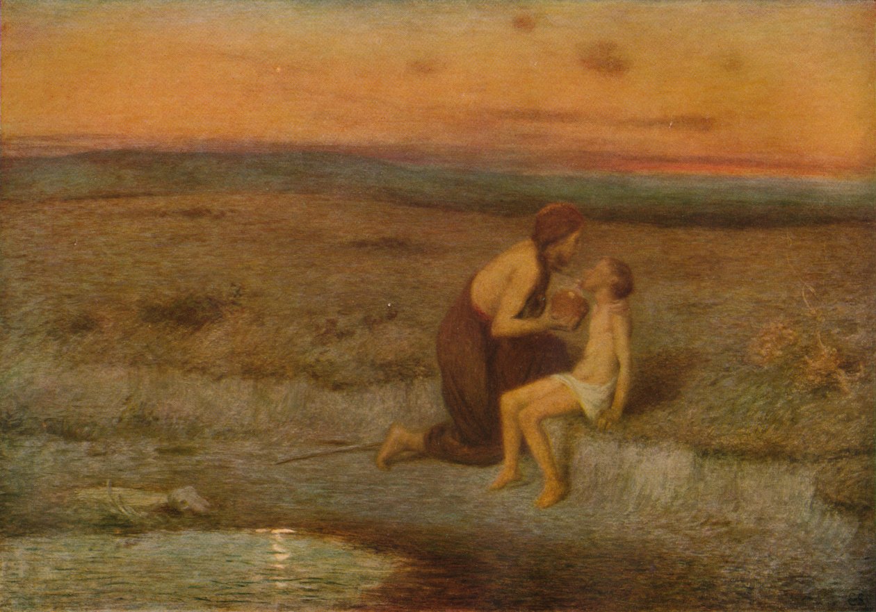 Hagar en Ismaël, 19e eeuw door William Edward Stott