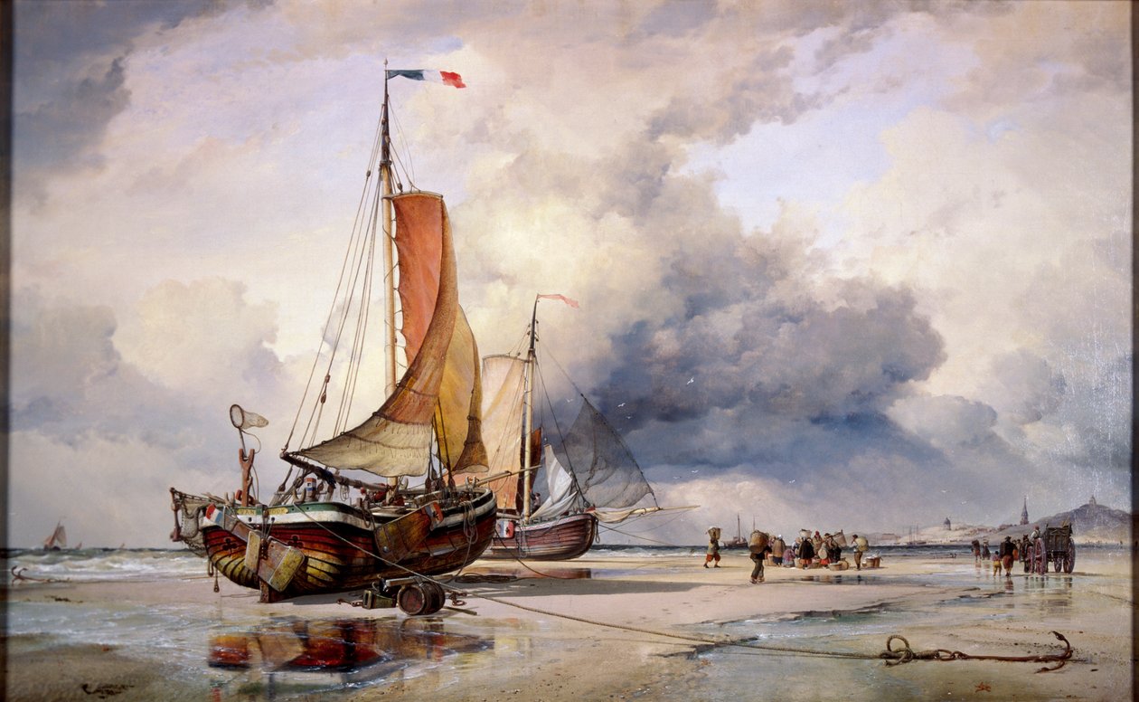 Nederlandse Pincks in Scheveningen, Nederland door Edward William Cooke