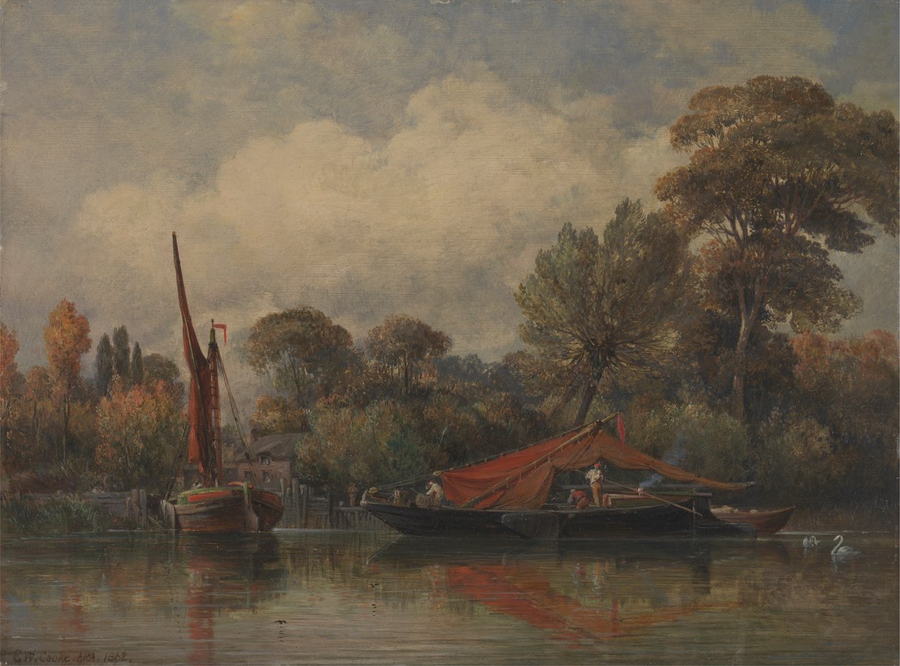 Tegenover mijn huis in Barnes door Edward William Cooke