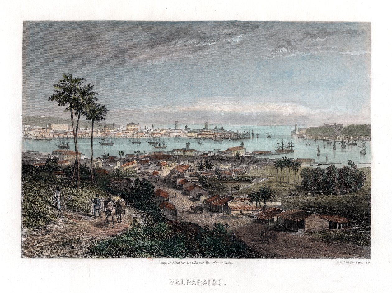 Valparaiso, Chili, 1840 door Edward Willmann