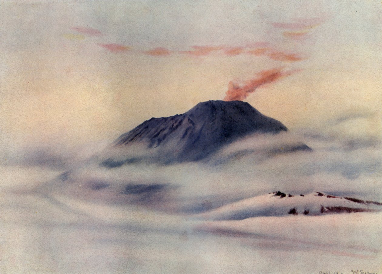 Mount Erebus, ca. 1911 door Charles Edward Wilson