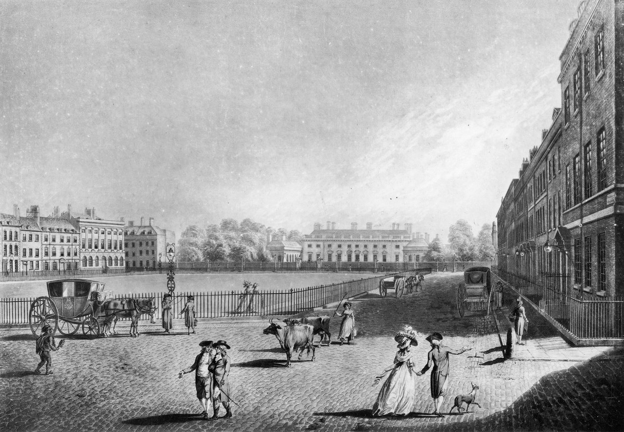 Uitzicht op Bloomsbury Square, 1787 door Edward (after) Dayes