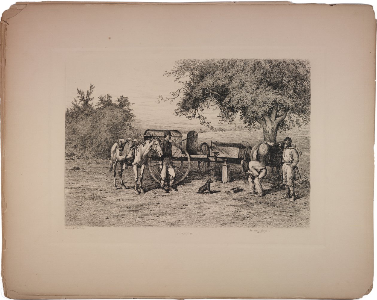 Een leger smederij, 1876 door Edwin Austin Forbes