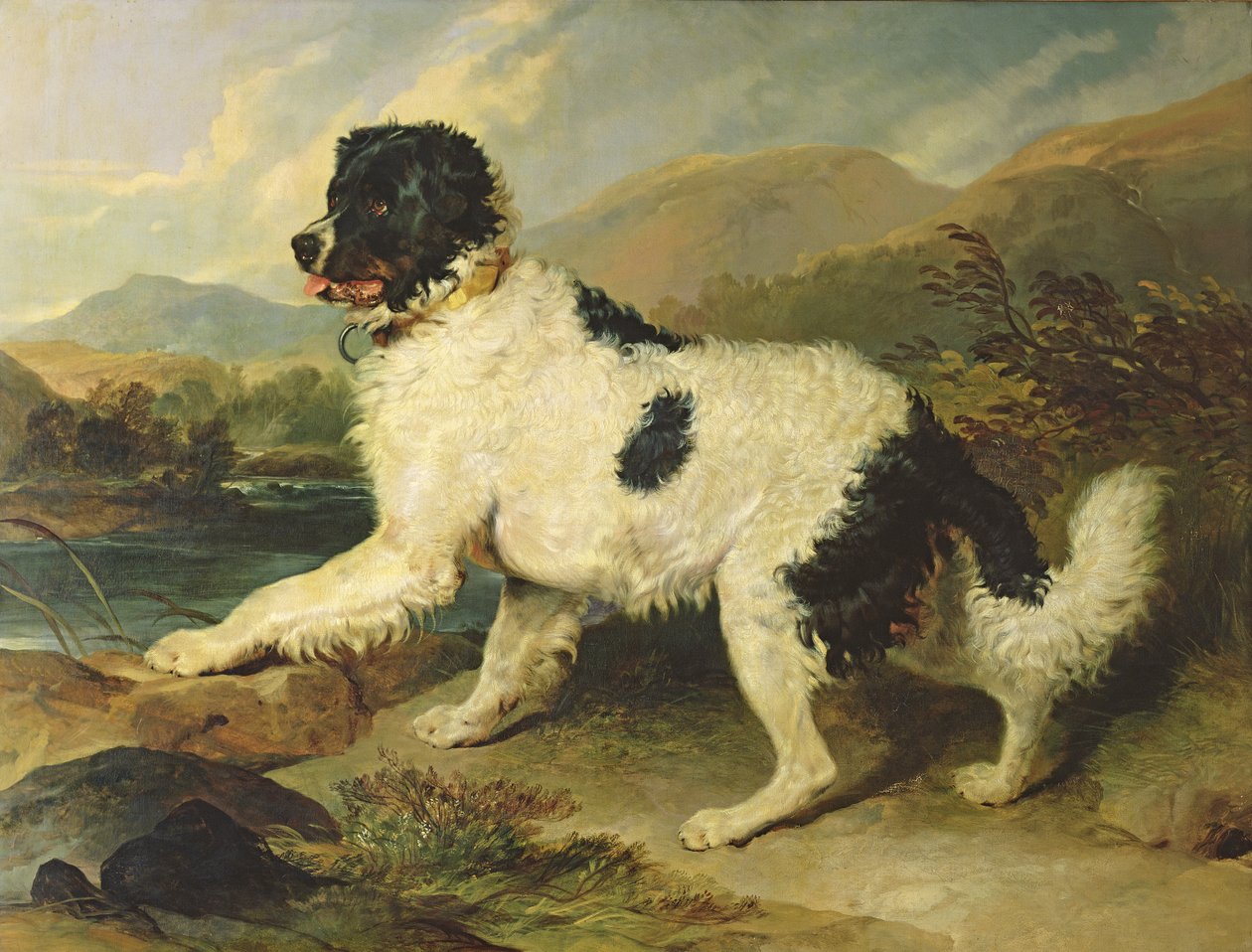 Newfoundlandhond genaamd Leeuw, 1824 door Edwin Landseer