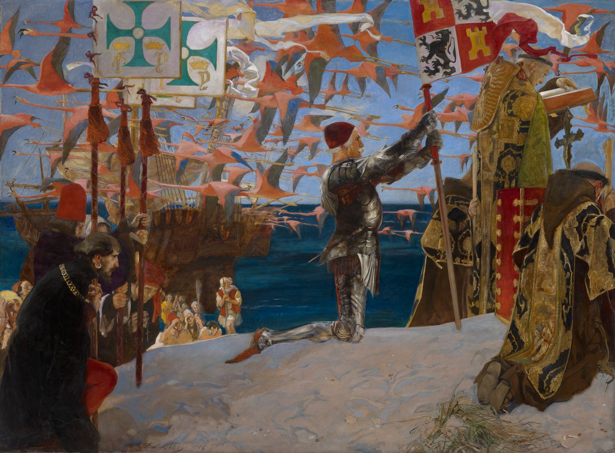 Columbus in de Nieuwe Wereld door Edwin Austin Abbey