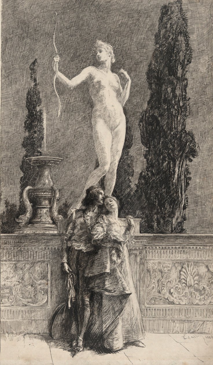 Lorenzo en Jessica: door Edwin Austin Abbey
