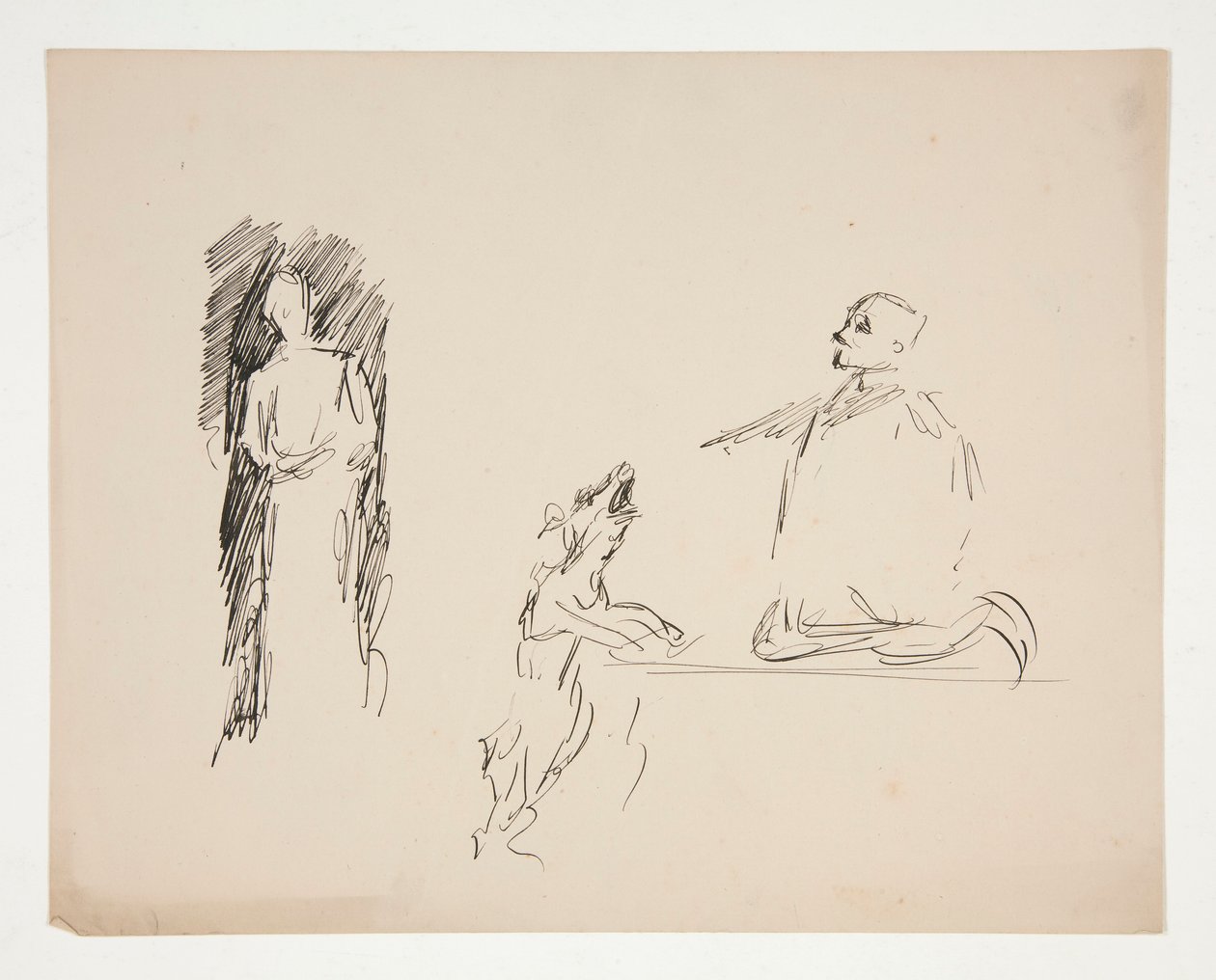 Blad met figuurstudies door Edwin Austin Abbey