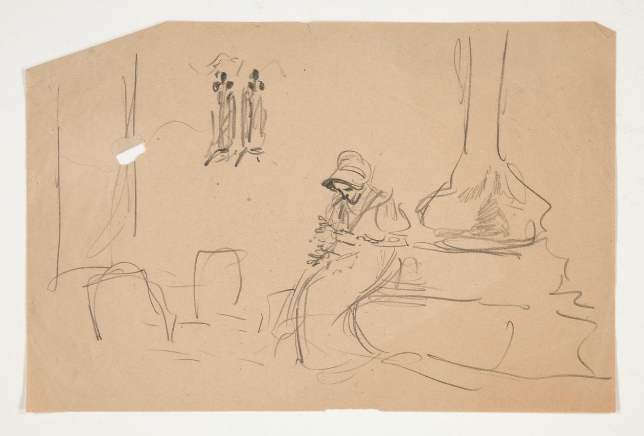 Schets voor door Edwin Austin Abbey