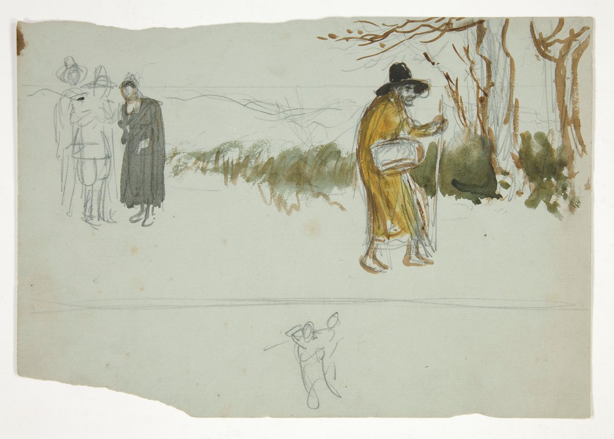 Studie voor door Edwin Austin Abbey
