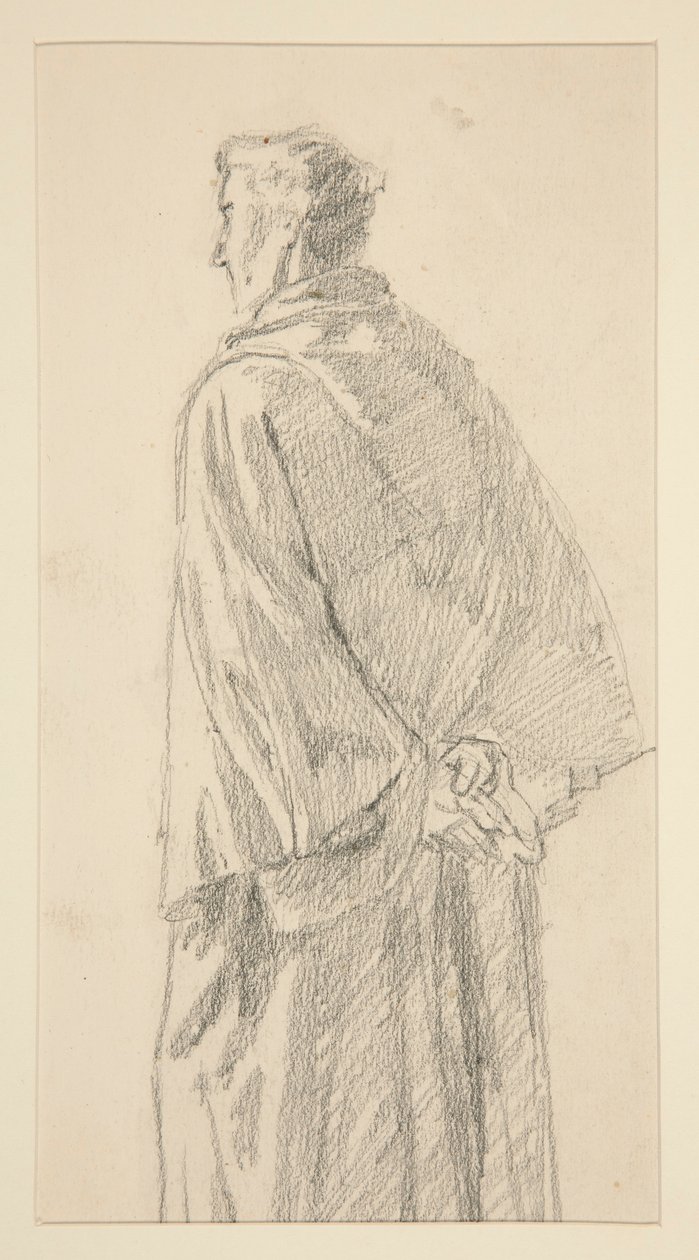 Studie van een man in gewaad door Edwin Austin Abbey