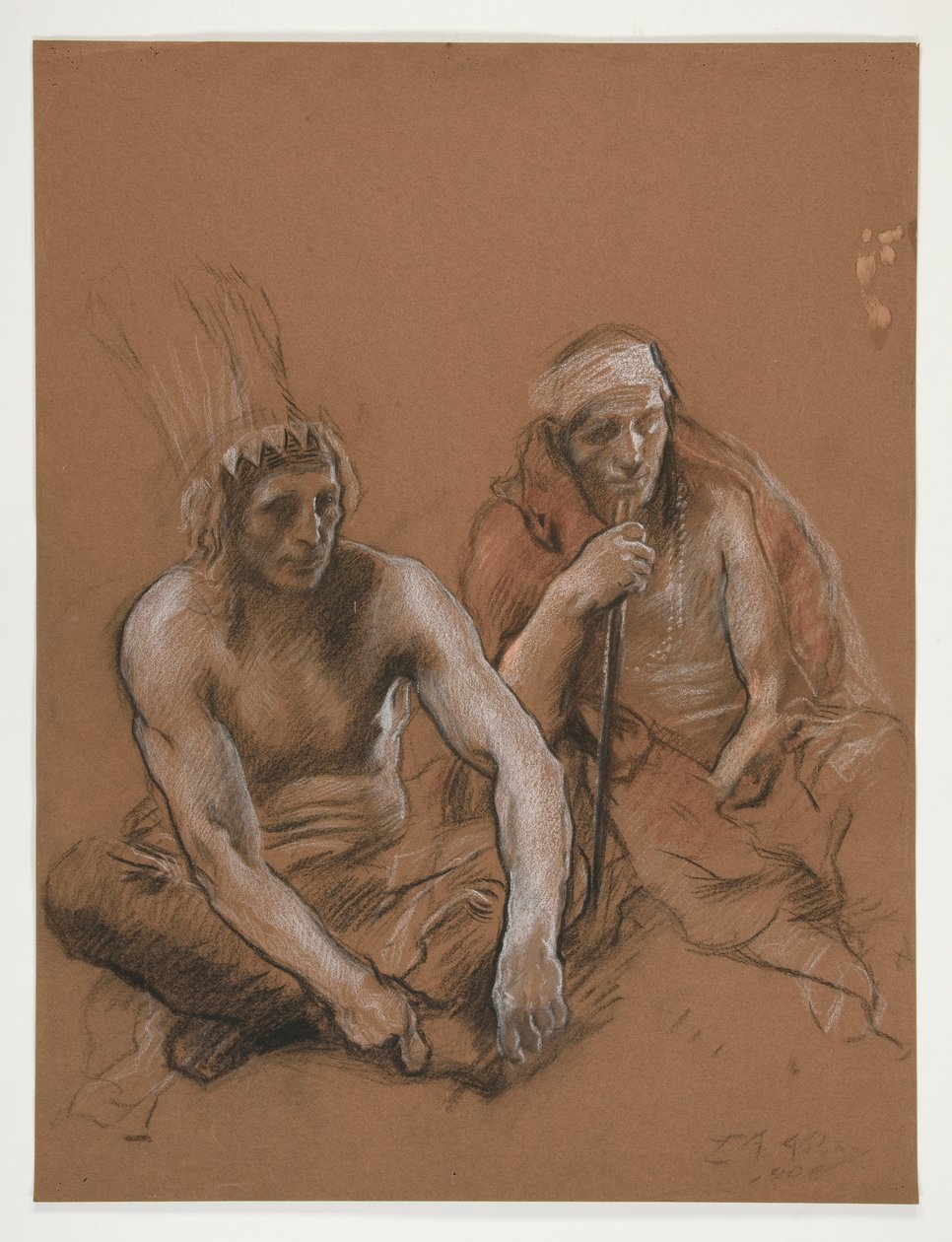 Studie van twee Indianen door Edwin Austin Abbey