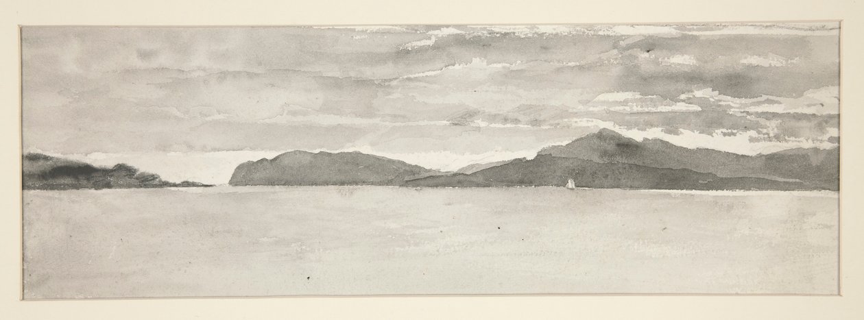 Waterscène met landschap door Edwin Austin Abbey