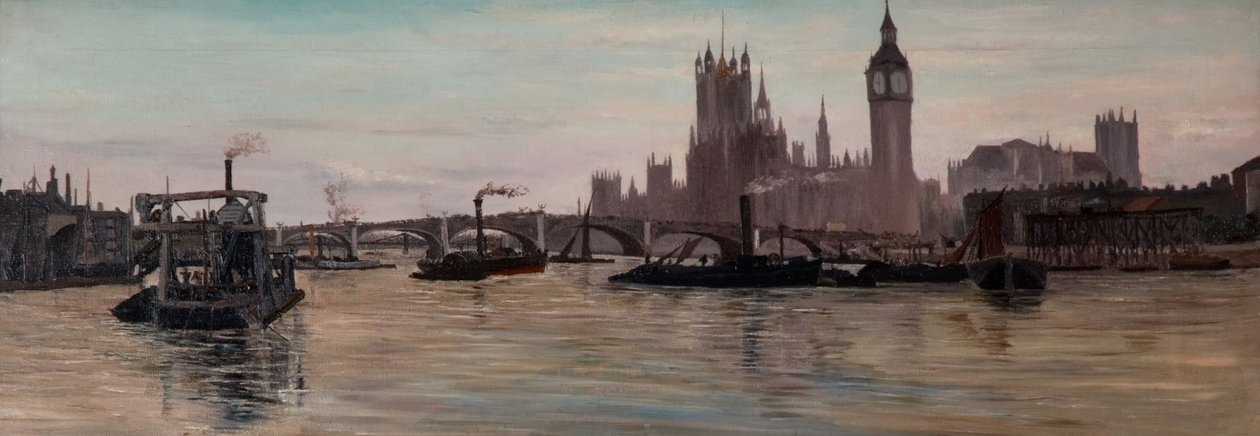 De Theems bij Westminster, 1878 door Edwin Edwards