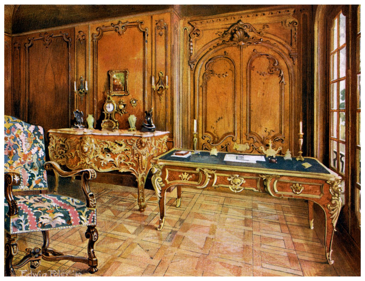 Franse paneelkamer, Wallace Collection, Londen, 1911-1912 door Edwin Foley