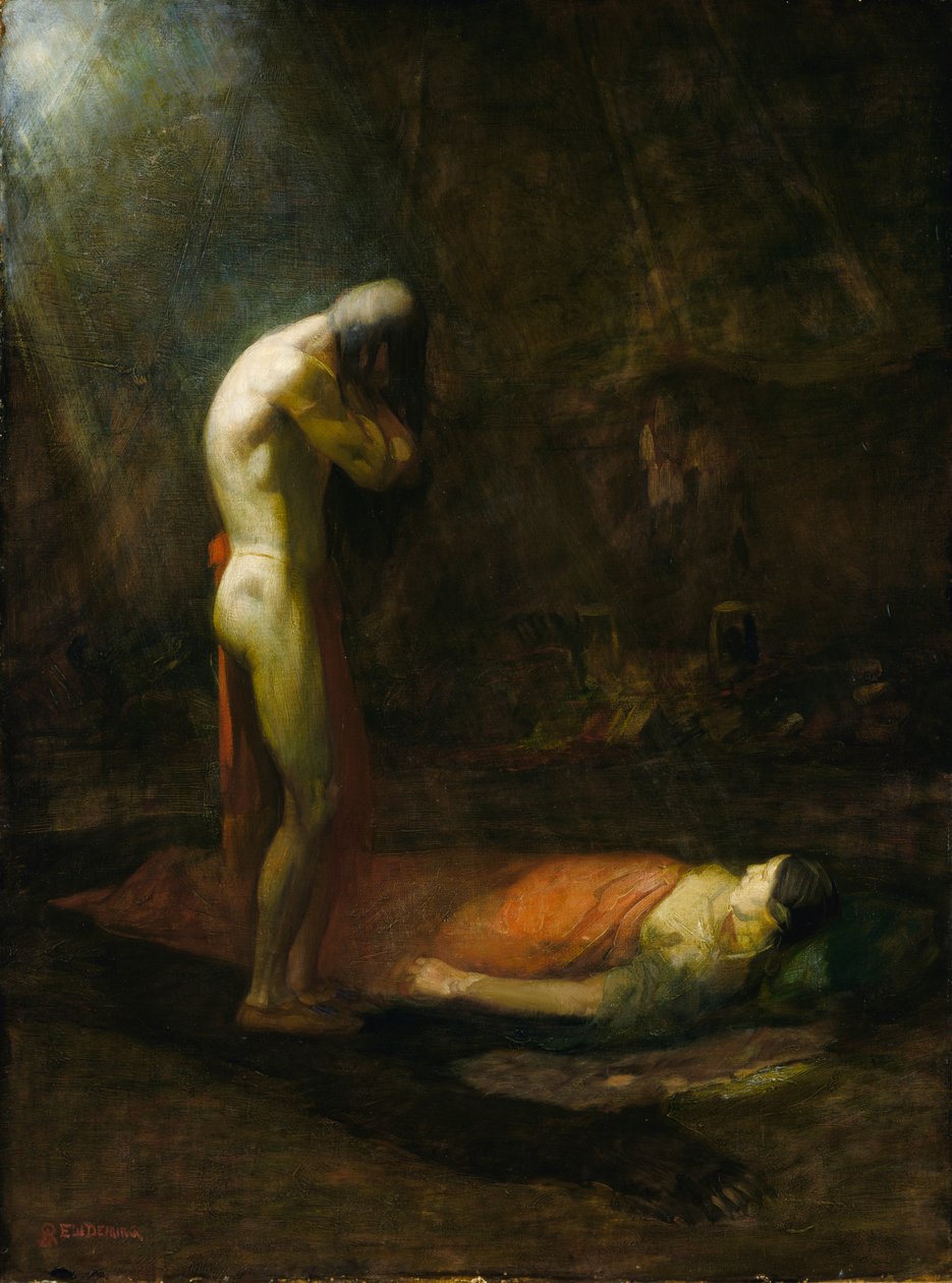 De Rouwende Dappere, ca. 1892 door Edwin Willard Deming
