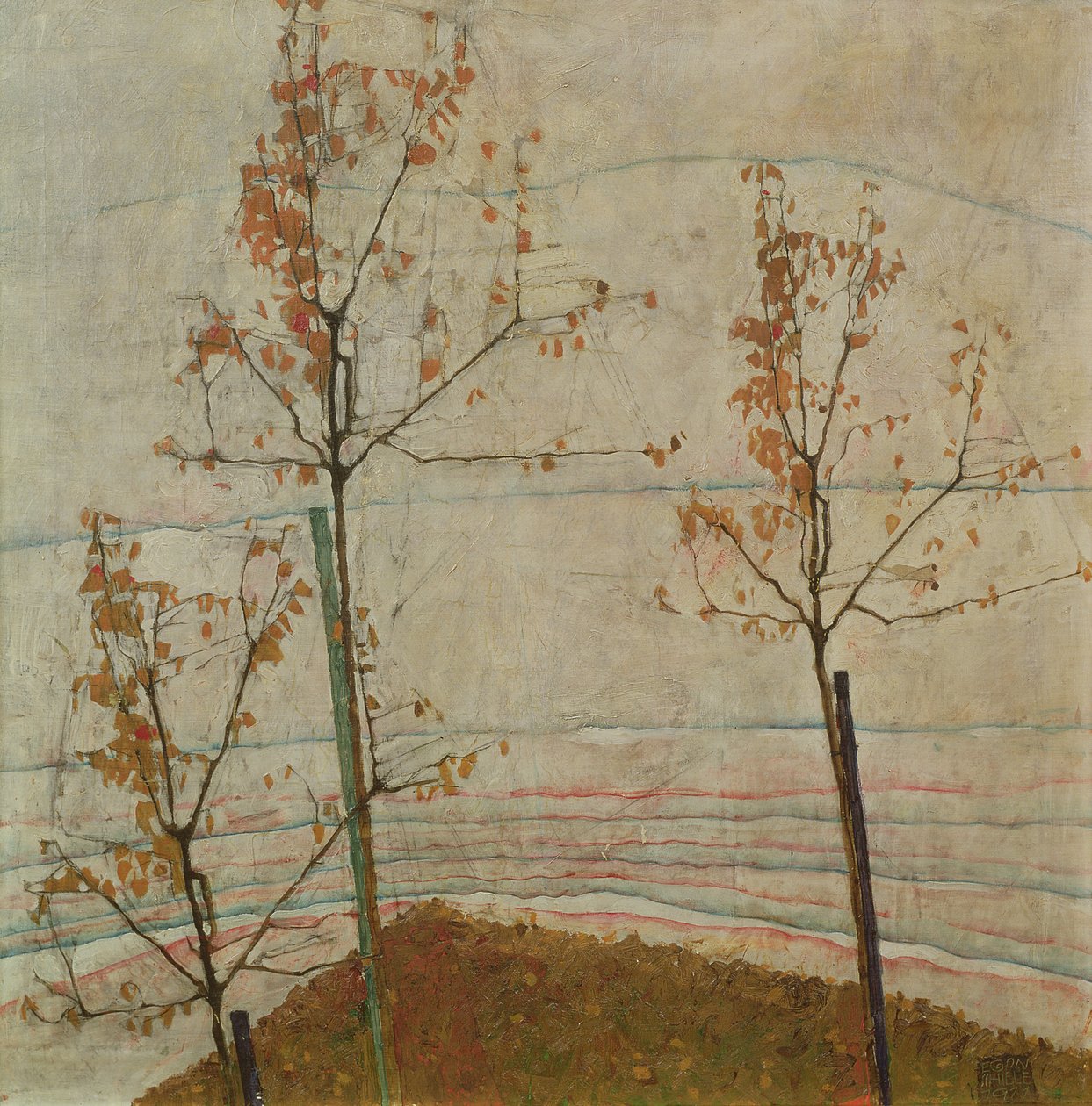 Herfstbomen door Egon Schiele