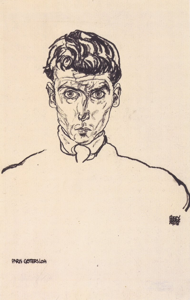 Portret van Albert Paris Gütersloh door Egon Schiele