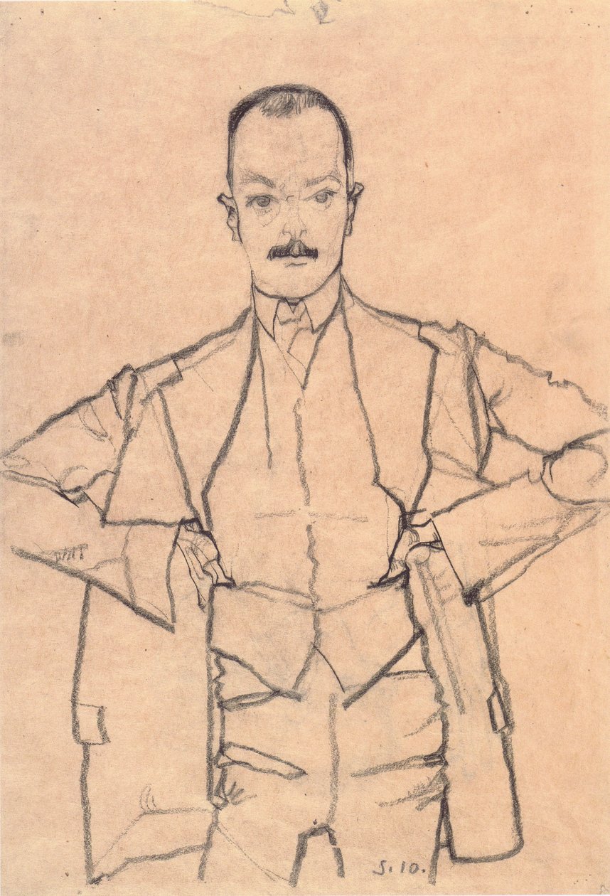 Portret van Arthur Roessler door Egon Schiele