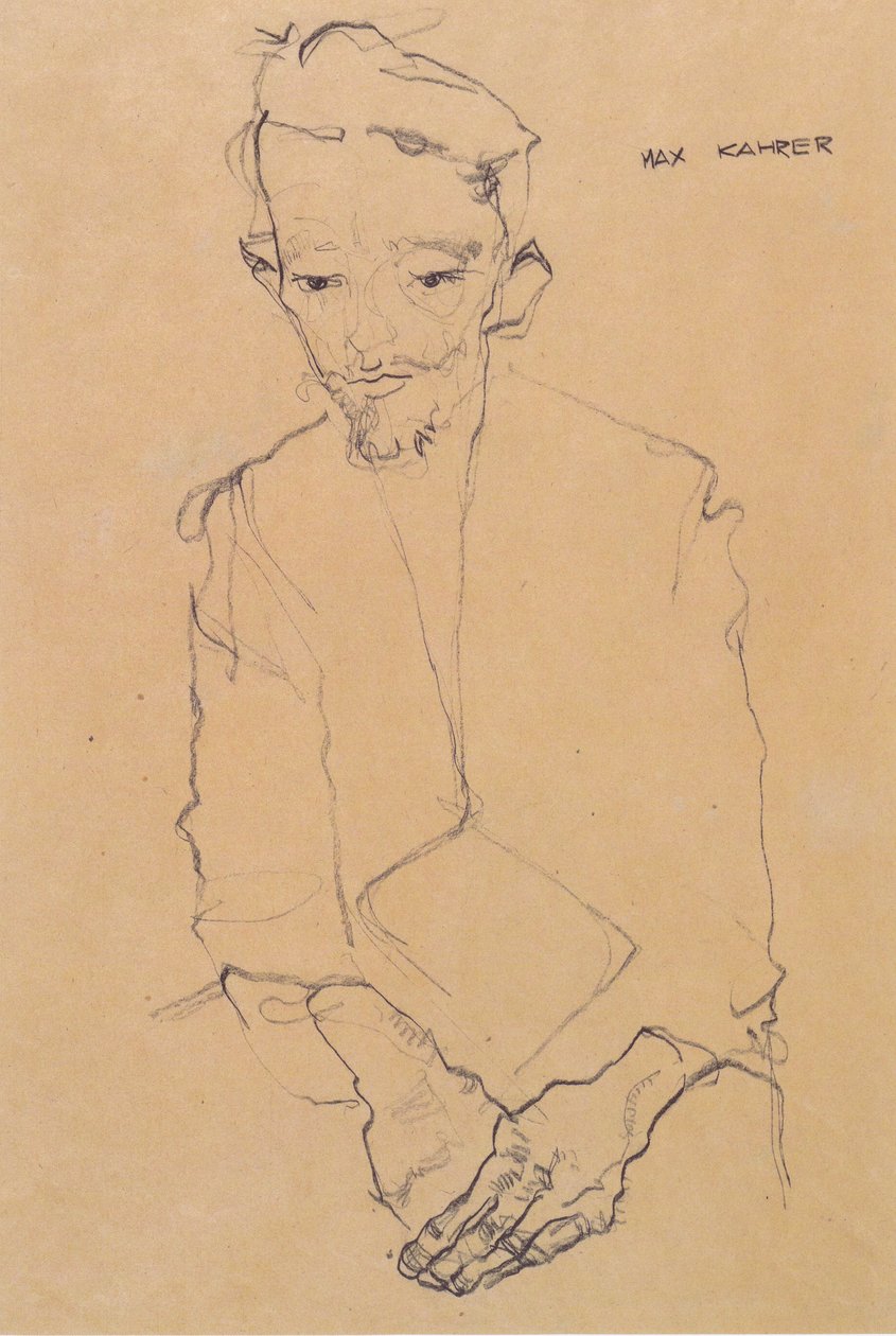 Portret van Max Kahrer door Egon Schiele
