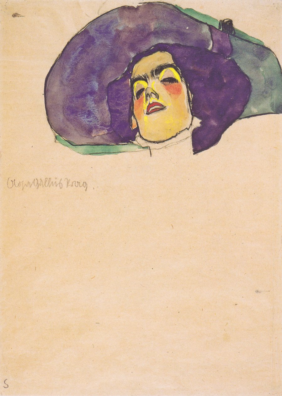 Portret van Olga Gallus Praag door Egon Schiele