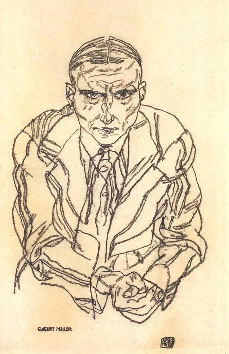Portret van Robert Müller door Egon Schiele