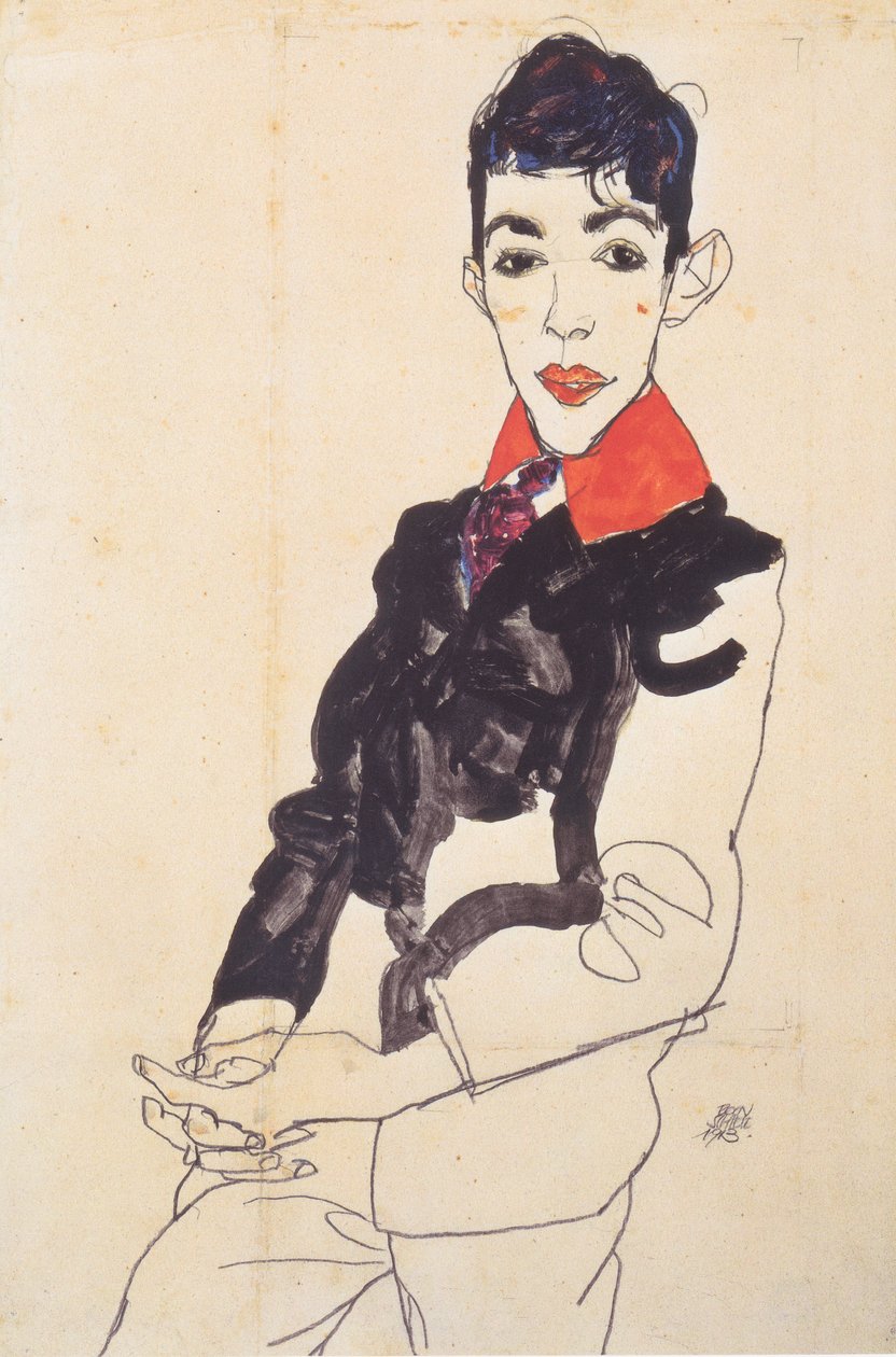 Portret van Erich Lederer als jongen door Egon Schiele