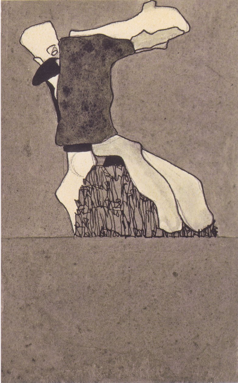 Compositie met twee figuren door Egon Schiele