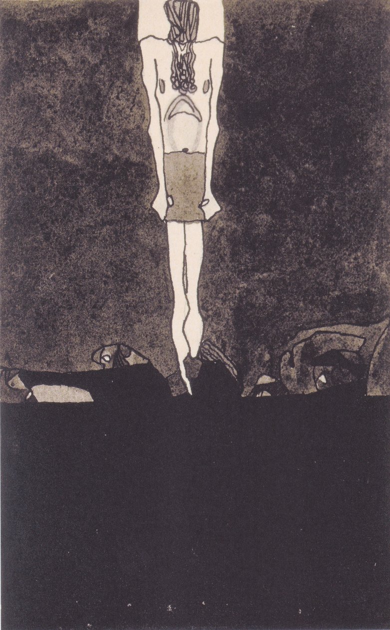 Man met lendendoek door Egon Schiele
