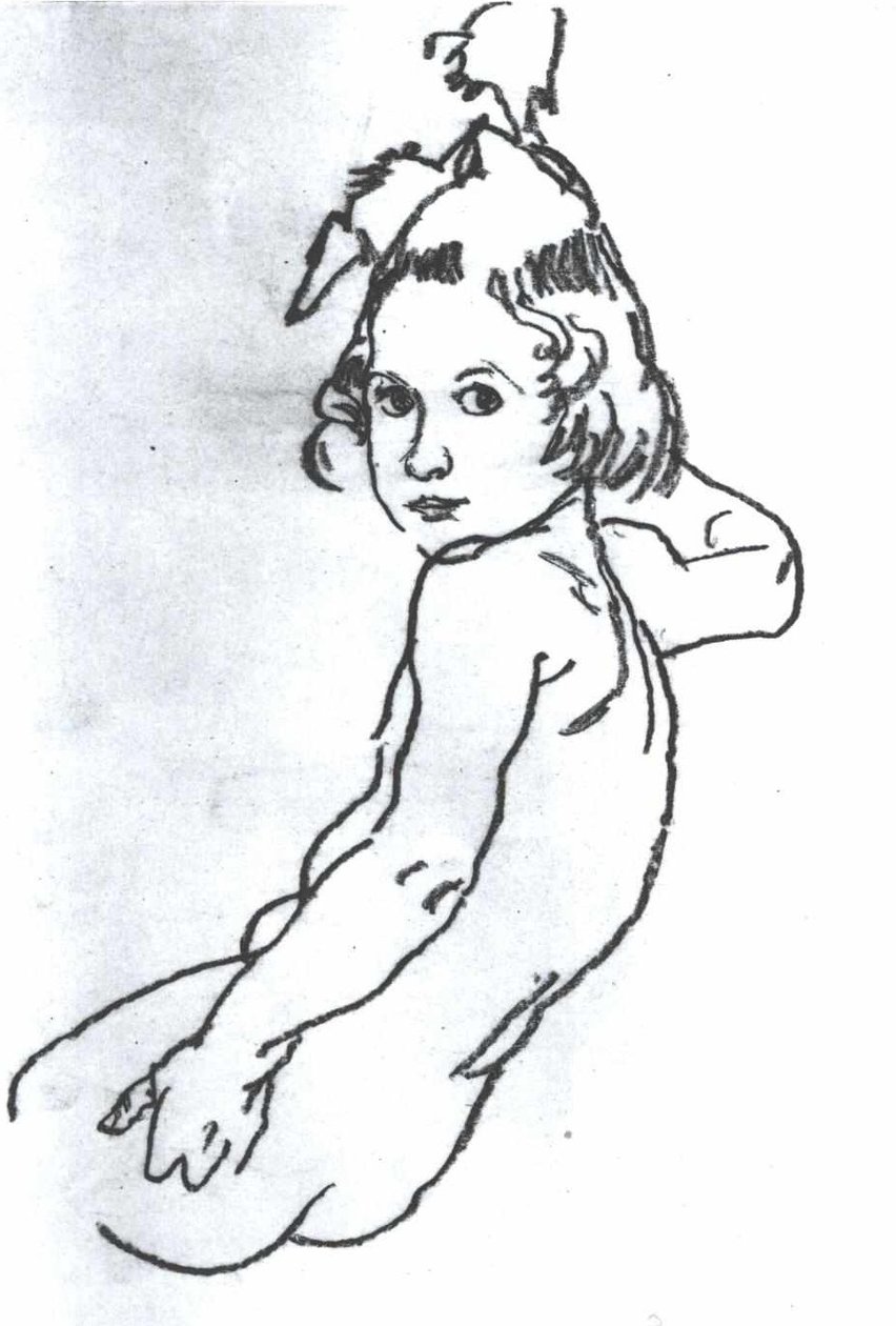 Meisjesnaakt door Egon Schiele