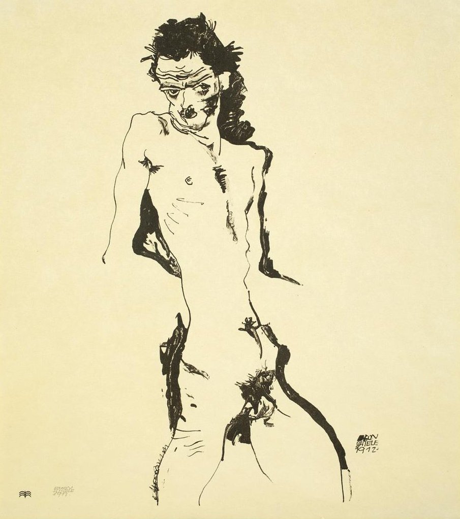 Mannelijk Naakt (Zelfportret) door Egon Schiele