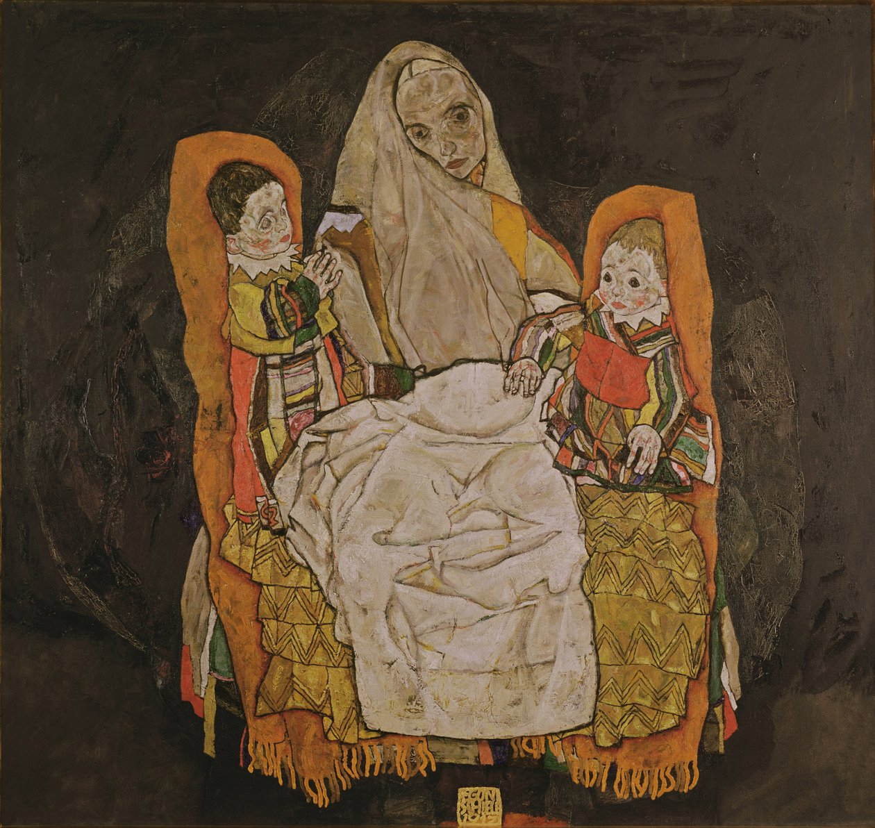 Moeder met twee kinderen, 1915-17 door Egon Schiele