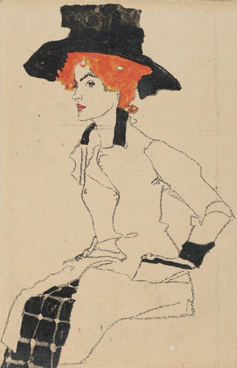 Portret van een vrouw, 1910 door Egon Schiele