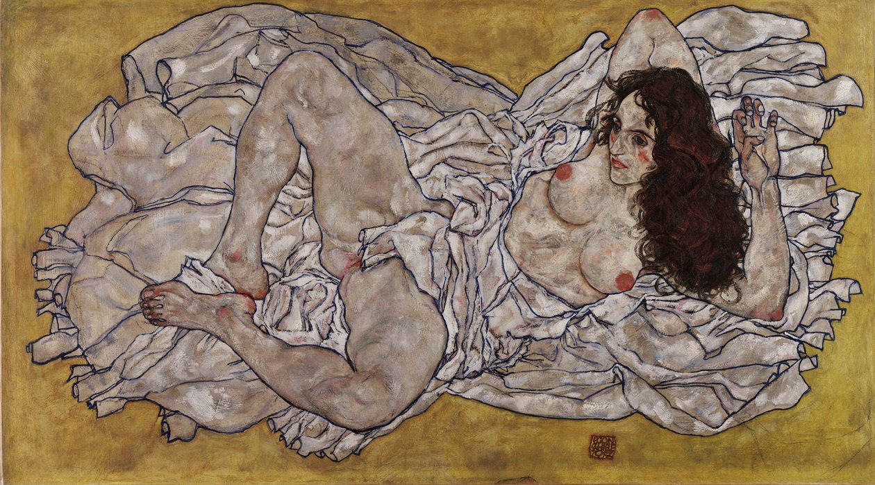 Liggende vrouw door Egon Schiele