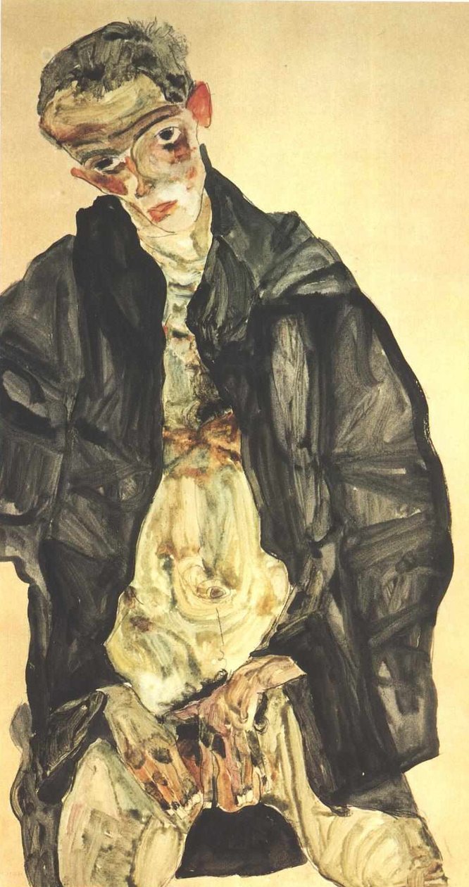 Zelfportret Masturberend door Egon Schiele